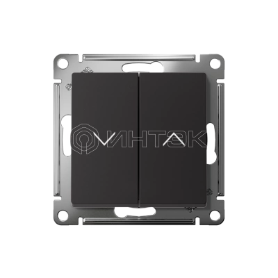 Выключатель 2-кл. AtlasDesign для жалюзи 2х сх.4 10А мех. карбон Systeme Electric ATN001019 изображение, фото