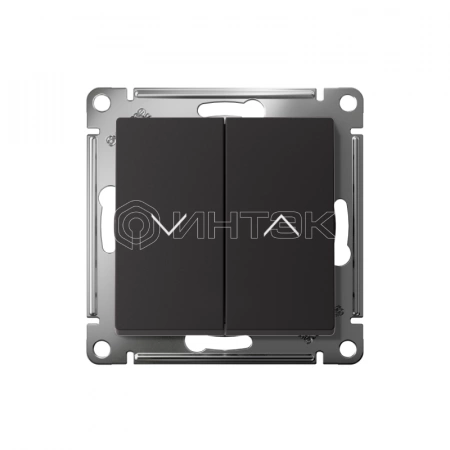 Выключатель 2-кл. AtlasDesign для жалюзи 2х сх.4 10А мех. карбон Systeme Electric ATN001019 изображение, фото