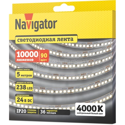 Лента светодиодная 95 304 NLS-2835W240-18-IP20-24V (уп.5м) Navigator 95304 изображение, фото