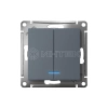 Выключатель 2-кл. СП AtlasDesign 10А IP20 (сх. 5а) 10AX с подсветкой механизм грифель Systeme Electric ATN000753 изображение, фото
