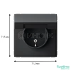 Розетка ArtGallery 16А IP20 с заземл. защ. шторки с крышкой механизм карбон Systeme Electric GAL001046 изображение, фото