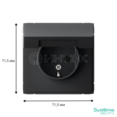 Розетка ArtGallery 16А IP20 с заземл. защ. шторки с крышкой механизм карбон Systeme Electric GAL001046 изображение, фото