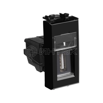 Розетка USB 1мод. Avanti "Черный квадрат" тип А-А модульная DKC 4402401 изображение, фото