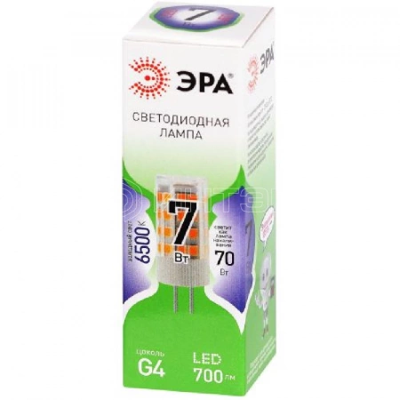 Лампа светодиодная GREEN LINE LED G4-JC-7W-865-12V GL G4 7Вт капсула 6500К холод. бел. Эра Б0067194 изображение, фото