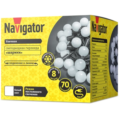Гирлянда светодиодная 61 838 NGF-B02-70CW-10-8m-230-BL-IP44 Navigator 61838 изображение, фото