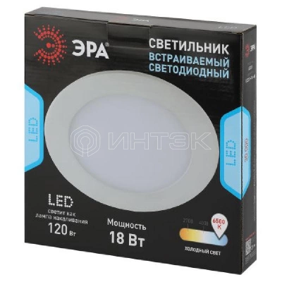 Светильник светодиодный 18Вт 220В 6500К круглый LED 1-18-6K/1 ЭРА Б0049553 изображение, фото