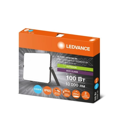 Прожектор светодиодный СДО FL ECO 100W 765 G4 уличный матов. стекло алюм. черн. LEDVANCE 4099854400179 изображение, фото