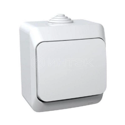 Переключатель проходной 1-кл. ОП Этюд 10А IP44 10AX бел. Systeme Electric BA10-046B изображение, фото