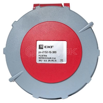 Розетка переносная 2152 3Р+РЕ+N 16А 380В IP67 PROxima EKF ps-2152-16-380 изображение, фото