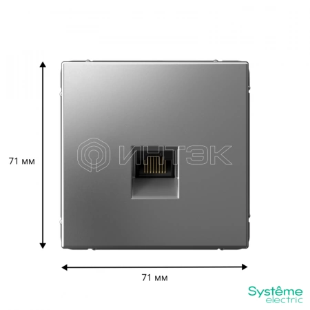 Розетка компьютерная ArtGallery RJ45 кат.6A механизм сталь Systeme Electric GAL000986 изображение, фото