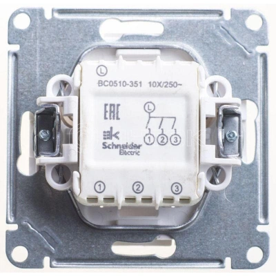 Выключатель 3-кл. СП W59 10А IP20 10AX механизм бел. Systeme Electric VS0510-351-1-86 изображение, фото