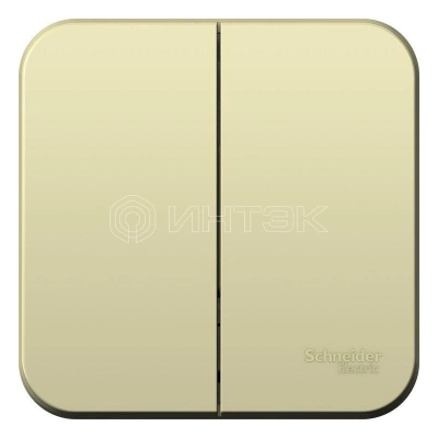 Выключатель 2-кл. ОП Blanca 10А IP20 (сх. 5) 250В с изолир. пластиной беж. Systeme Electric BLNVA105017 изображение, фото