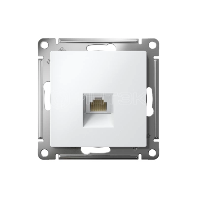 Розетка компьютерная 1-м AtlasDesign RJ45 кат.5E механизм бел. Systeme Electric ATN000183 изображение, фото