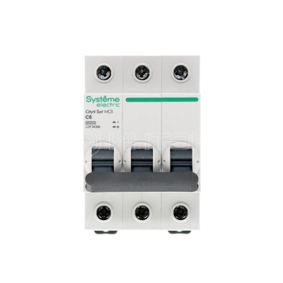 Выключатель автоматический модульный 3п C 6А 4.5кА City9 Set 400В Systeme Electric C9F34306 изображение, фото