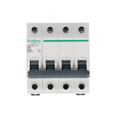 Выключатель автоматический модульный 4п C 32А 4.5кА City9 Set 400В Systeme Electric C9F34432 изображение, фото
