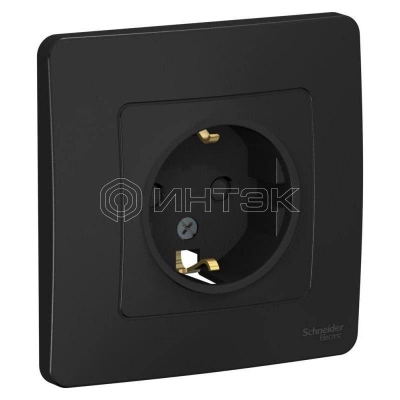 Розетка 1-м СП Blanca 16А IP20 250В с заземл. защ. шторки антрацит Systeme Electric BLNRS001116 изображение, фото