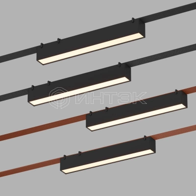 Светильник для трека-ремня Belty Linear 12Вт 3000К IP20 48В DC 323х40х45мм RA90 120град. со светодиодом алюм. черн. DENKIRS 760241 изображение, фото