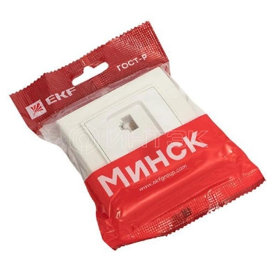 Розетка компьютерная 2-м СП Минск RJ45 бел. EKF ERK02-035-10 изображение, фото