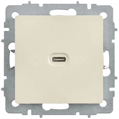 Розетка СП BRITE РЮ12-1-БрКр USB C 65Вт высокоскор. заряд. беж. IEK BR-U13-065-K10 изображение, фото