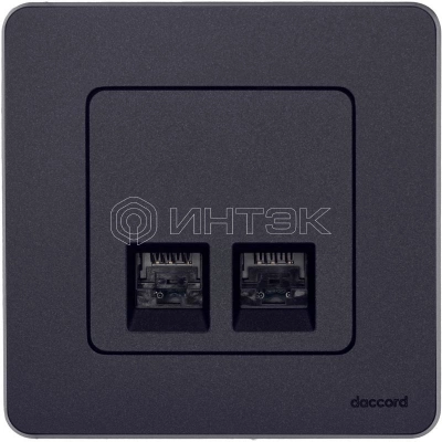 Розетка компьютерная 2-м Inspiria RJ45 кат.5E UTP антрацит IEK 673838 изображение, фото