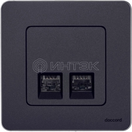 Розетка компьютерная 2-м Inspiria RJ45 кат.5E UTP антрацит IEK 673838 изображение, фото