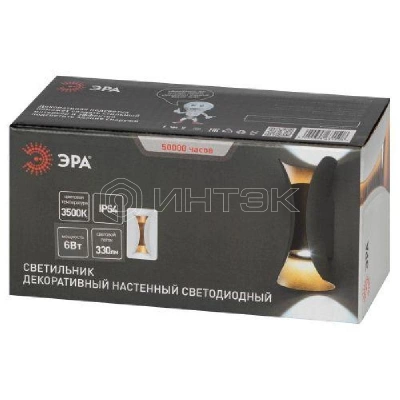 Светильник светодиодный WL42 WH+GD 6Вт 3500К IP54 для интерьера/фасадов бел./зол. Эра Б0054421 изображение, фото