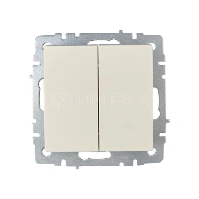 Выключатель проходной 2-кл. СП BRITE ВС10-2-6-БрКр 10А механизм беж. IEK BR-V22-0-10-K10 изображение, фото