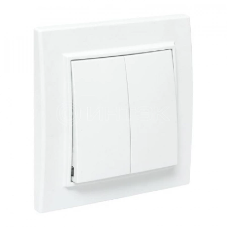 Выключатель 2-кл. СП Минск 10А IP20 бел. Basic EKF ERV10-023-10 изображение, фото
