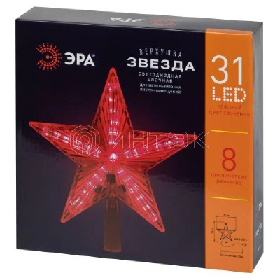 Фигура светодиодная "Елочная верхушка Звезда" ENGEV-02 21см 220В Эра Б0056008 изображение, фото
