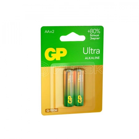 Элемент питания алкалиновый AA/LR6 1.5В Ultra Alkaline G-Tech 15AUA21-2CRSBC2 20/80 (блист.2шт) GP 1229 изображение, фото