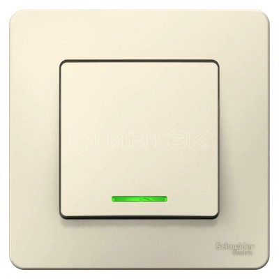 Переключатель проходной 1-кл. СП Blanca 10А IP20 (сх. 6) 250В с подсветкой молочн. Systeme Electric BLNVS010612 изображение, фото