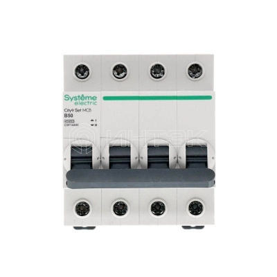 Выключатель автоматический модульный 4п B 50А 4.5кА City9 Set 400В Systeme Electric C9F14450 изображение, фото