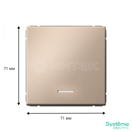 Выключатель 1-кл. ArtGallery (сх. 1а) 10AX с подсветкой механизм песочн. Systeme Electric GAL001213 изображение, фото