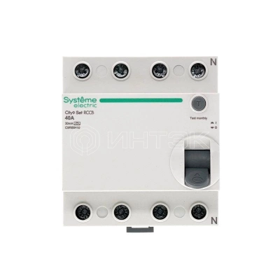 Выключатель дифференциального тока (УЗО) 4п 40А 30мА тип A City9 Set 400В Systeme Electric C9R68440 изображение, фото