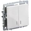 Выключатель 2-кл. СП BRITE ВС10-2-1-БрБ 10А с индик. механизм бел. IEK BR-V20-1-10-K01 изображение, фото