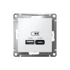 Розетка USB AtlasDesign тип A+C 5В/2.4А 2х5В/1.2А механизм бел. Systeme Electric ATN000139 изображение, фото