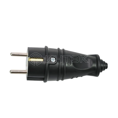 Вилка прямая MultiSet 16А 250В IP44 с заземл. каучук черн. Systeme Electric MST4001BK изображение, фото