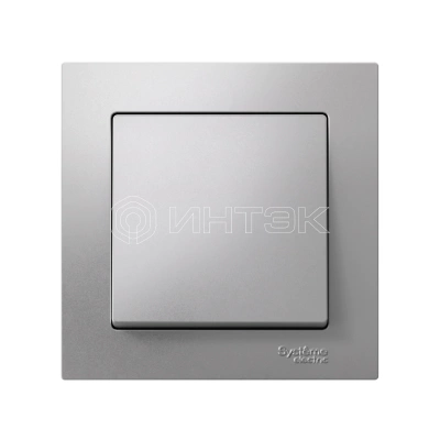 Выключатель 1-кл. СП AtlasDesign 10А IP20 (сх. 1) 10AX в сборе алюм. Systeme Electric ATN000312 изображение, фото
