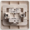 Выключатель кнопочный 1-кл. СП Этюд 10А IP20 с самовозвратом крем. Systeme Electric KC10-001K изображение, фото