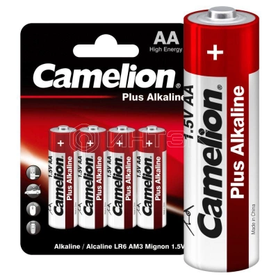 Элемент питания алкалиновый AA/LR6 1.5В Plus Alkaline LR6-BP4 (блист.4шт) Camelion 7370 изображение, фото