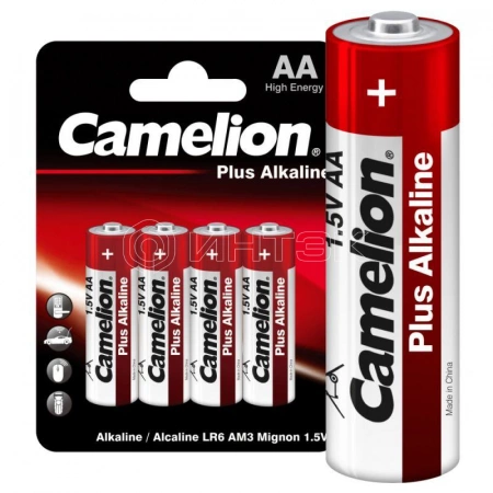 Элемент питания алкалиновый AA/LR6 1.5В Plus Alkaline LR6-BP4 (блист.4шт) Camelion 7370 изображение, фото