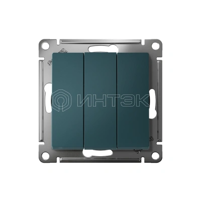Выключатель 3-кл. СП AtlasDesign 10А IP20 (сх. 1+1+1) 10AX механизм изумруд Systeme Electric ATN000831 изображение, фото