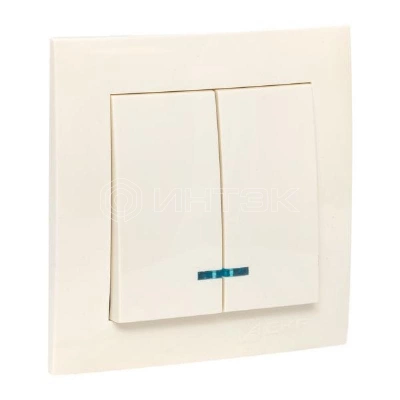 Выключатель 2-кл. СП Валенсия 10А IP20 с индикатором крем. PROxima EKF EWV10-123-20 изображение, фото