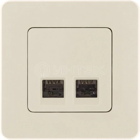 Розетка компьютерная 2-м Inspiria RJ45 кат.6 UTP механизм сл. кость IEK 673841 изображение, фото