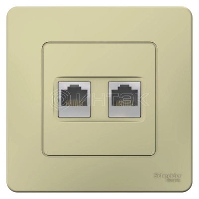 Розетка компьютерная 2-м СП Blanca RJ45 кат.5E беж. Systeme Electric BLNIS045457 изображение, фото
