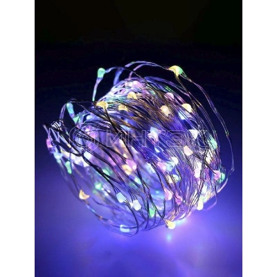 Гирлянда светодиодная "Разноцветные нити" 10м 100LED в виде капель 220В Космос KOCNL-EL150 изображение, фото
