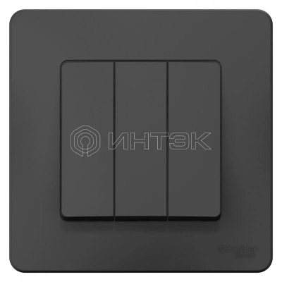 Выключатель 3-кл. СП Blanca 10А IP20 (сх. 1+1+1) 250В антрацит Systeme Electric BLNVS100506 изображение, фото