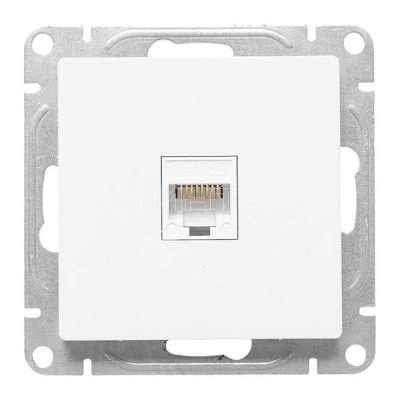 Розетка компьютерная СП Эпика RJ45 кат.5 механизм бел. EKF UP1-SOW-RJ45-5 изображение, фото