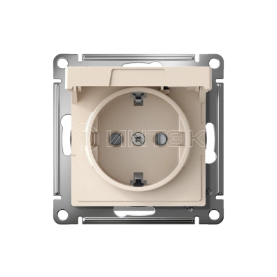Розетка AtlasDesign 16А IP20 с заземл. защ. шторки с крышкой быстрозажим. клем. механизм беж. Systeme Electric ATN000246S изображение, фото