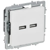 Розетка BRITE РЮ10-1-БрАБ USB A+A 3.1А механизм арктич. бел. IEK BR-U21-D31-K91 изображение, фото